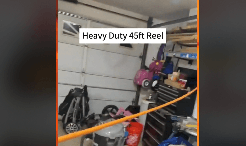 VEVOR heavy-duty 45ft retractable extension cord reel