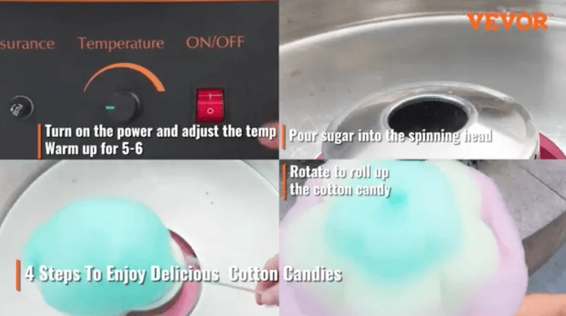 Using the commercial cotton candy machine