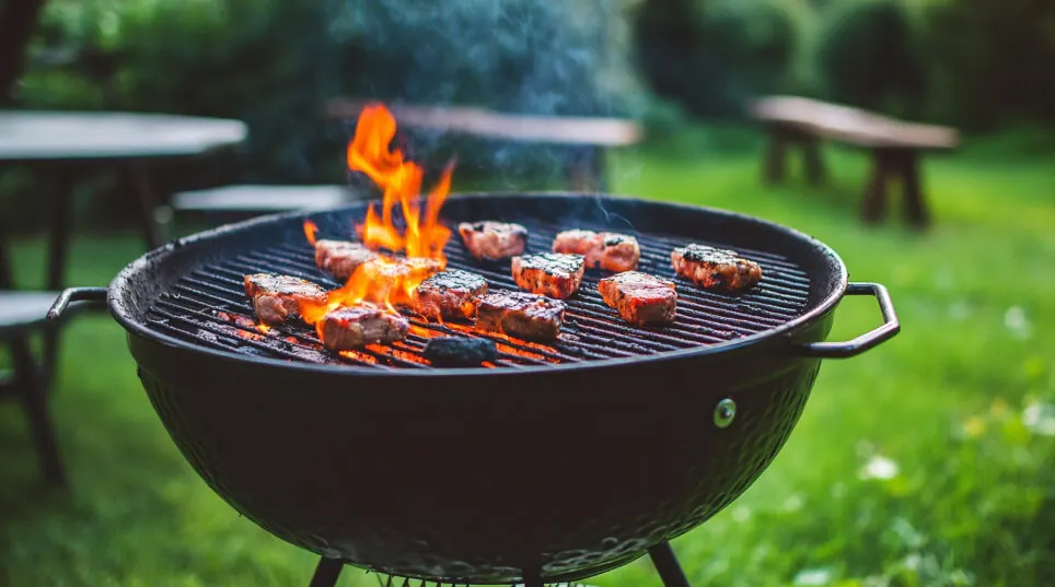 Using the charcoal grill