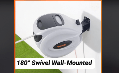 Wall-mounted retractable hose reel