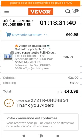 Unexpected Payment Through a Fake Site 