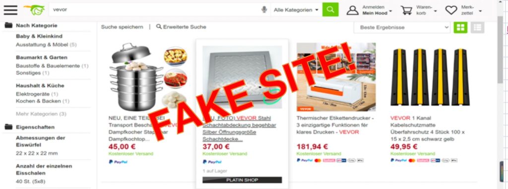 fake site