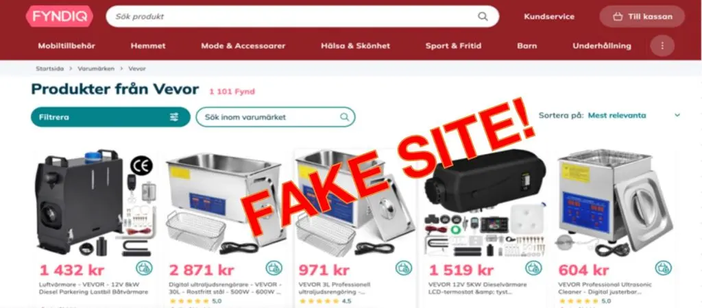 fake site