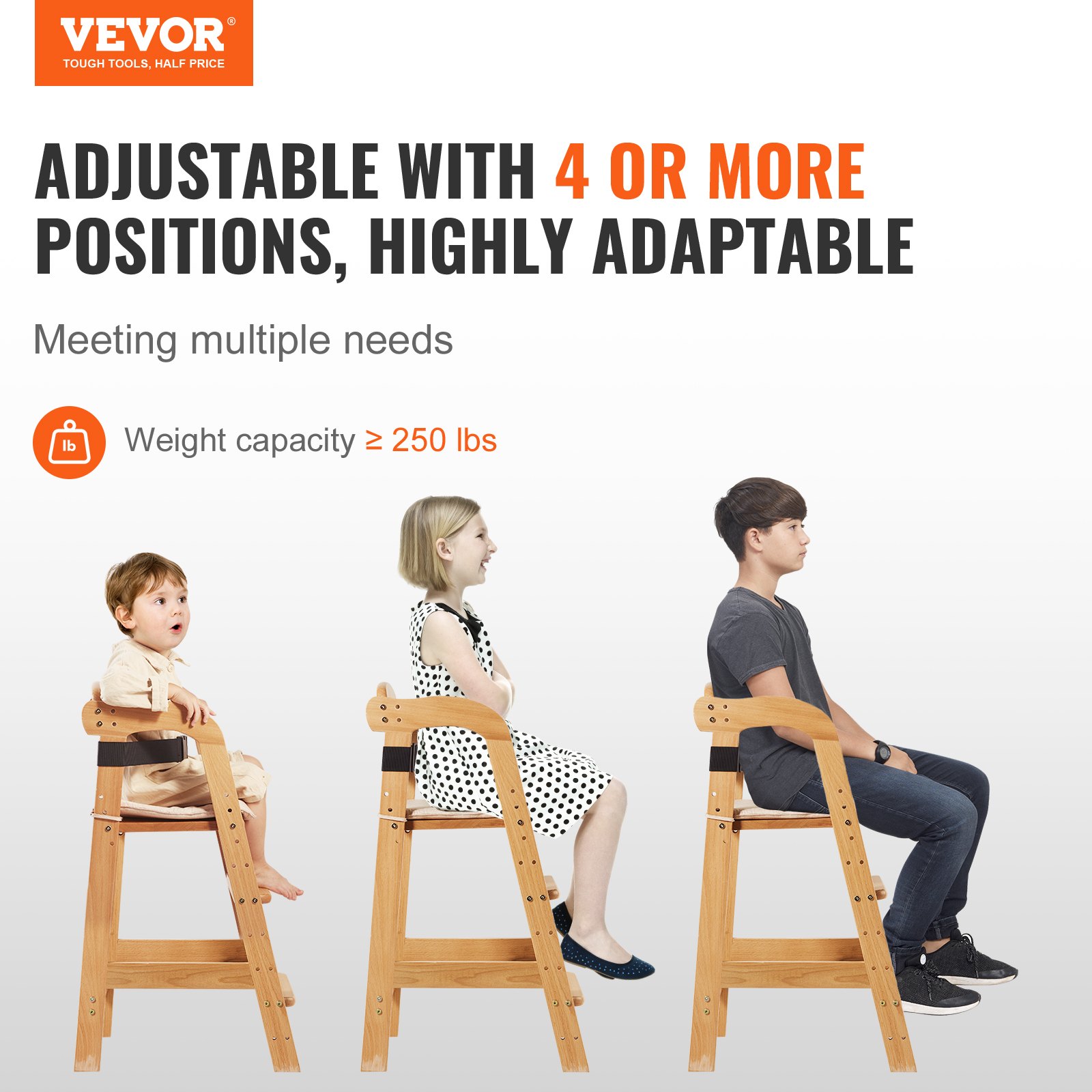 Repose-pieds Réglable Pour Chaise Haute Bébé - En Bois, Antidérapant, Ergonomique - Pour Enfants De 1 à 5 Ans - Installation Facile Sans Outils