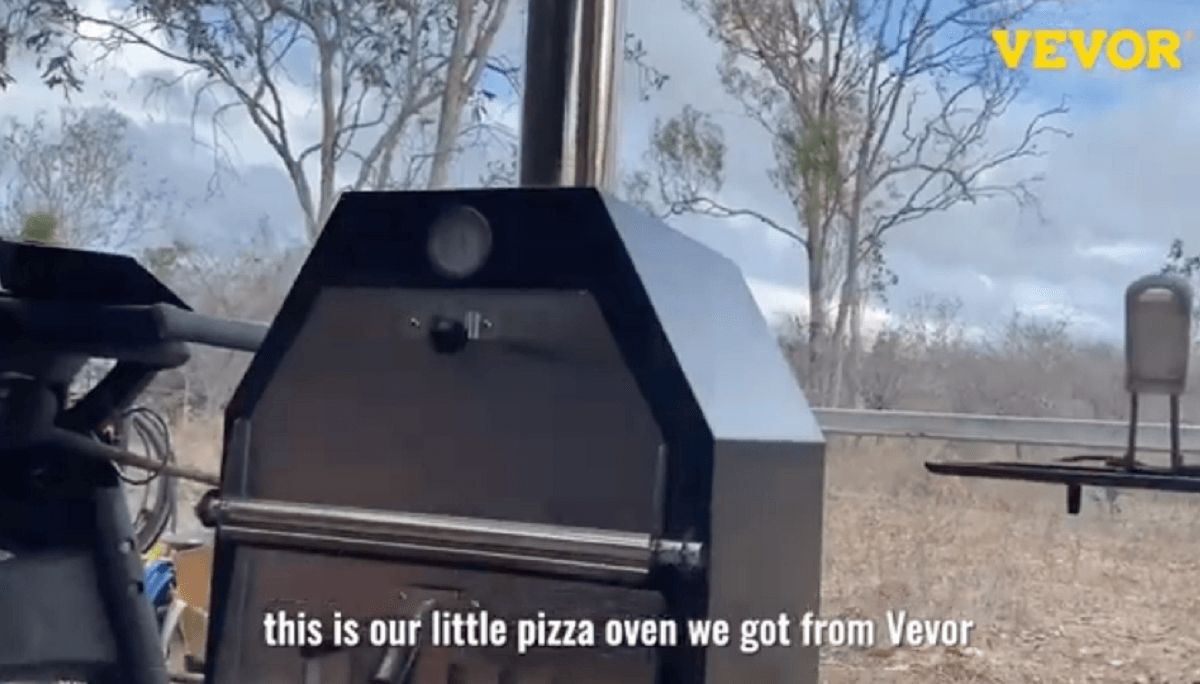 Four à Pizza Extérieur à Granulés De Bois 12 Pouces (30,5 Cm) - 2 Niveaux, Température Max 538°C - Avec Roues - Pierre à Pizza Incluse - Pour Jardin, Camping