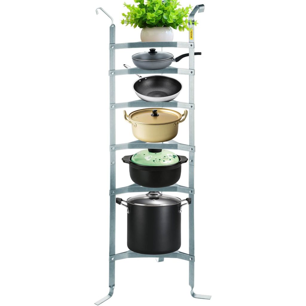 VEVOR 6-Tier Cookware Stand, Carbon Steel Multi-Layer Pot Rack