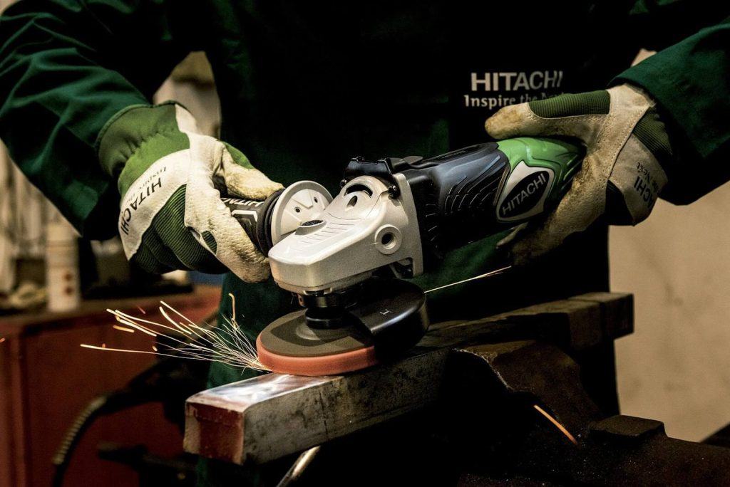 Hitachi White Black Angle Grinder
