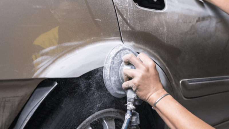 Sand the Damaged Area and Spray Primer