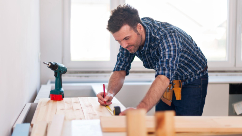 measuring and marking for DIY door installation