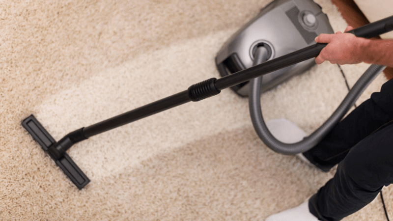 vacuum cleaning of carpet